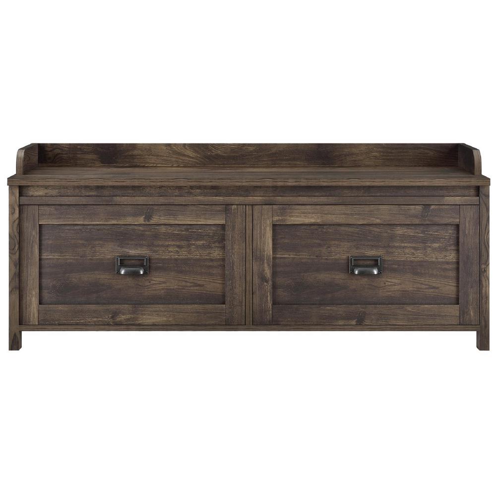 Systembuild Brownwood Rustic Entryway Storage Bench Hd23053 The