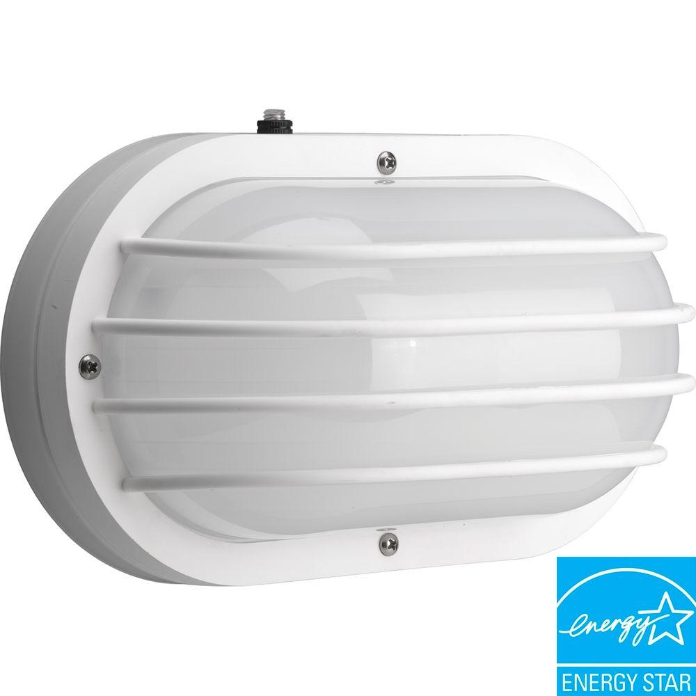 Bulkhead Lights Progress Lighting Outdoor Wall Mounted Polycarbonate Collection 2 Light 10 6 In Outdoor White Wall Lantern