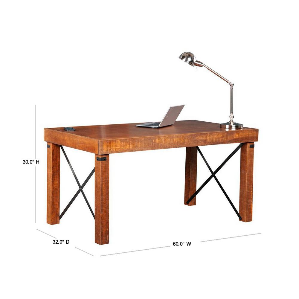 Os Home And Office Furniture 60 In Rectangular Hewn Pallet Writing Desk With Solid Wood Veneer Material 33220 The Depot Os Home And Office Furniture 60 In, Solid Wood Office Furniture