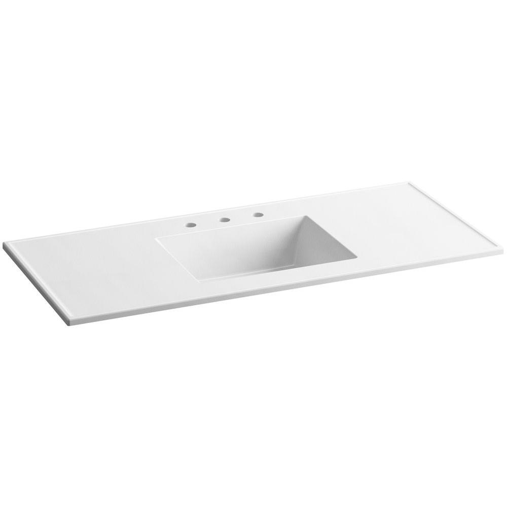 Kohler Ceramic Impressions 49 In Vanity Top With Basin In White Impressions K 2783 8 G81 The Home Depot