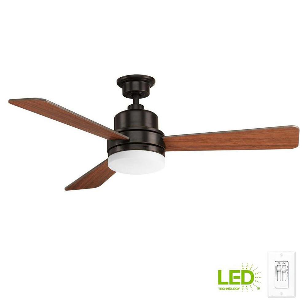 52 In Indoor Led Ceiling Fan Light Kit Antique Bronze Wall Control