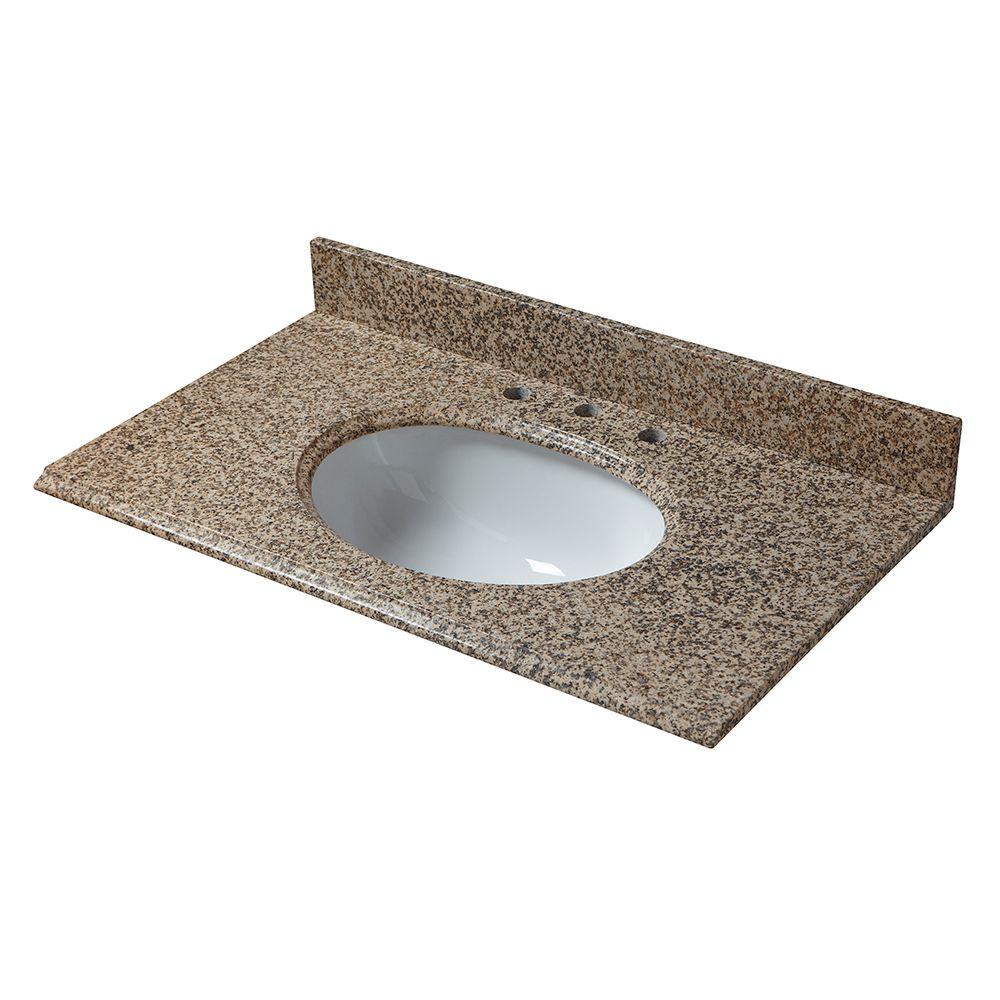 UPC 088969376497 product image for Pegasus 37 in. Granite Vanity Top in Montesol with White Bowl | upcitemdb.com