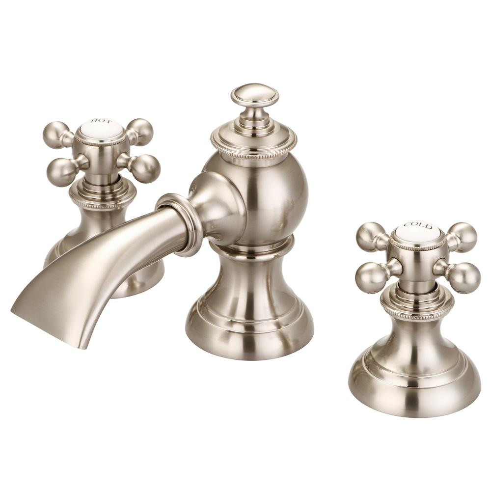 Water Creation F2-0013-02-BX Modern Classic Widespread Lavatory F2-0013 Faucets - Gray & Brushed Nickel