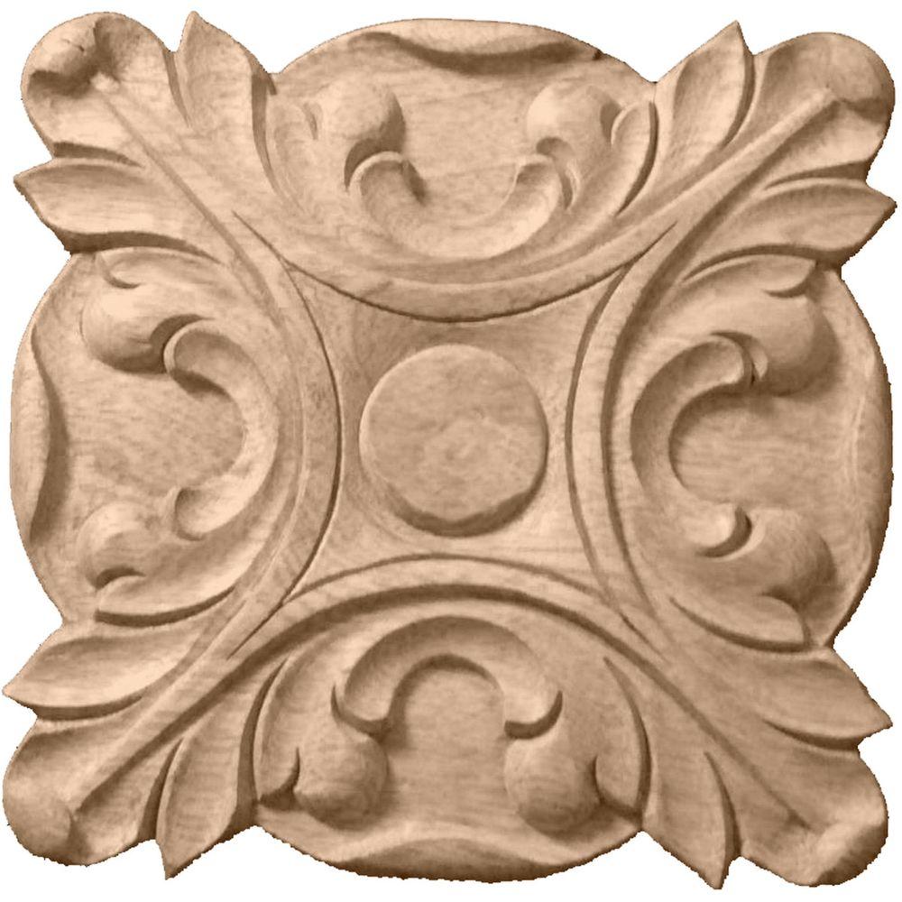 5W x 5H x 3//4P Ekena Millwork ROS05X05BERW Rosette Rubberwood