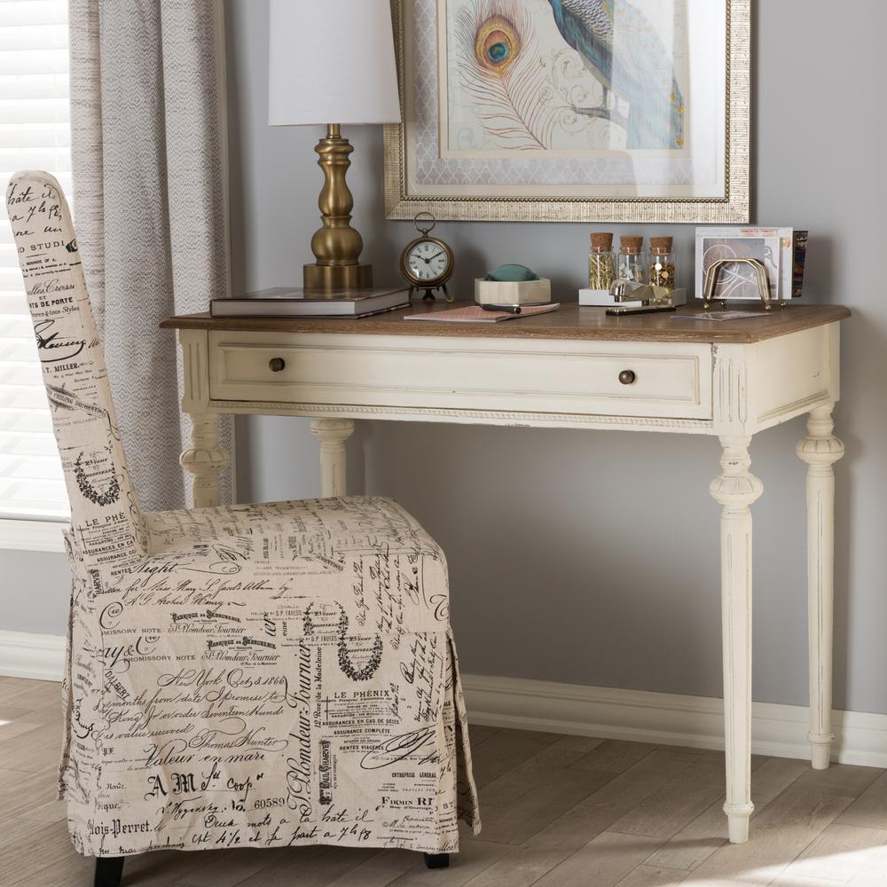 Baxton Studio Marquetterie French Provincial White Finished Wood Baxton Studio Marquetterie French Provincial White Finished Wood Desk