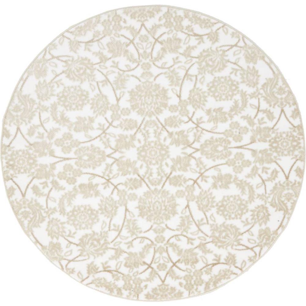 Unique Loom Rushmore Taft Snow White 5 0 X Round Rug