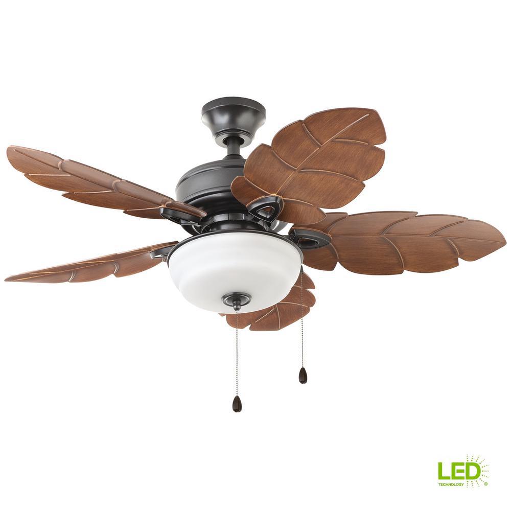 Home Decorators Collection Palm Cove 44 In Led Indoor Outdoor Natural Iron Ceiling Fan With Light Kit