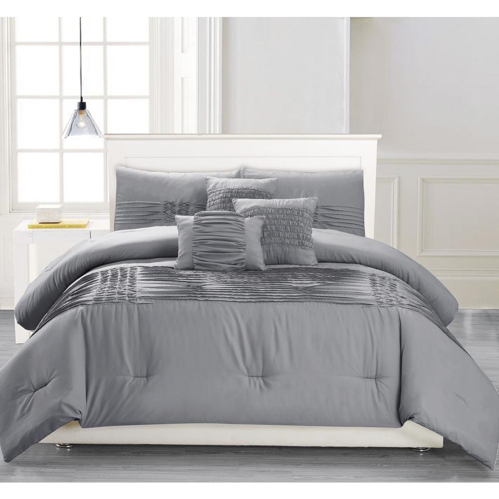 Lala Bash Geonna 6 Piece Glacier Grey King Comforter Set 12970d 1 The Home Depot - Grey King Bedding Set Lala Bash Geonna 6 Piece Glacier Grey King Comforter Set 12970d 1 The Home Depot - Grey King Bedding Set