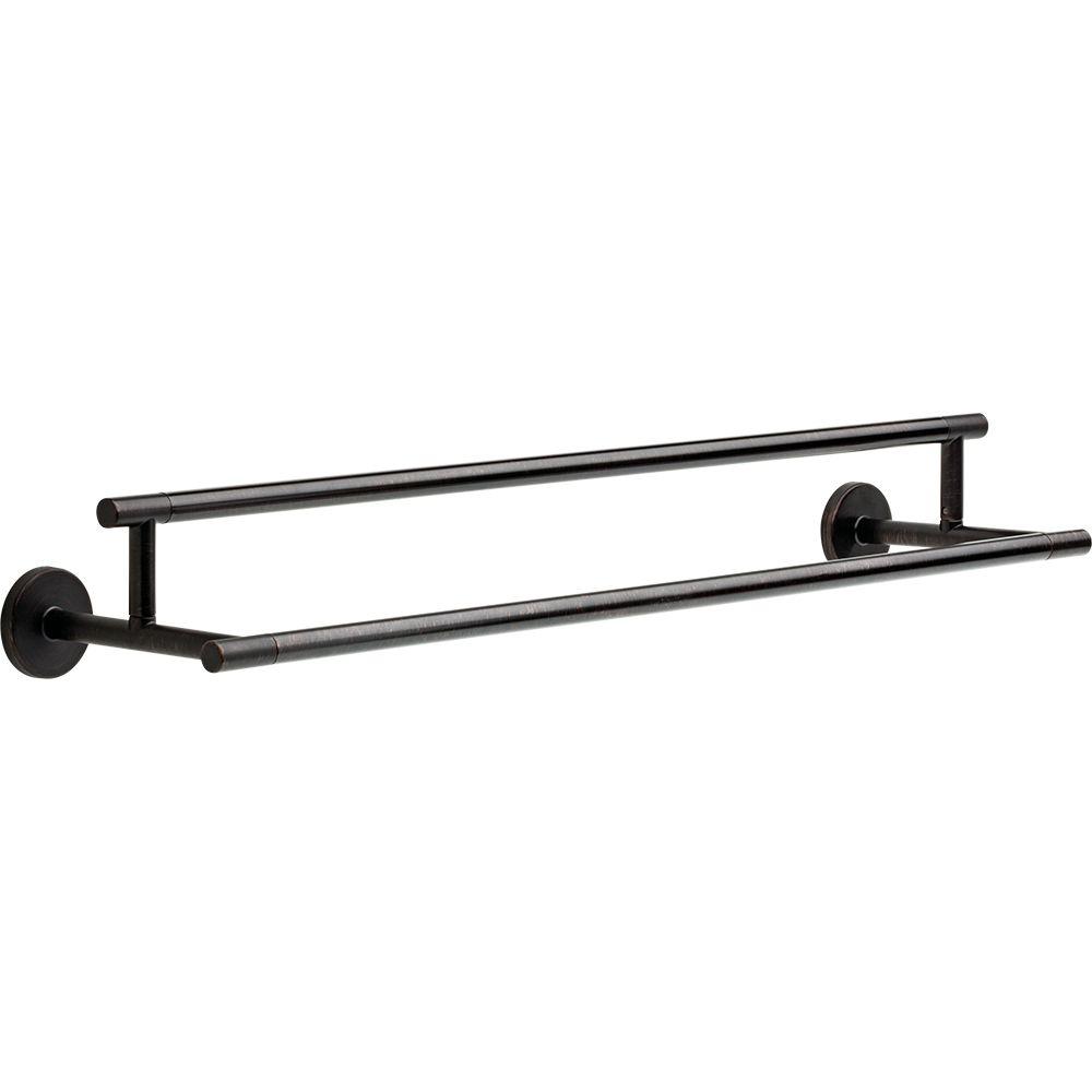 Delta Trinsic 24 in. Double Towel Bar in SpotShield Bronze