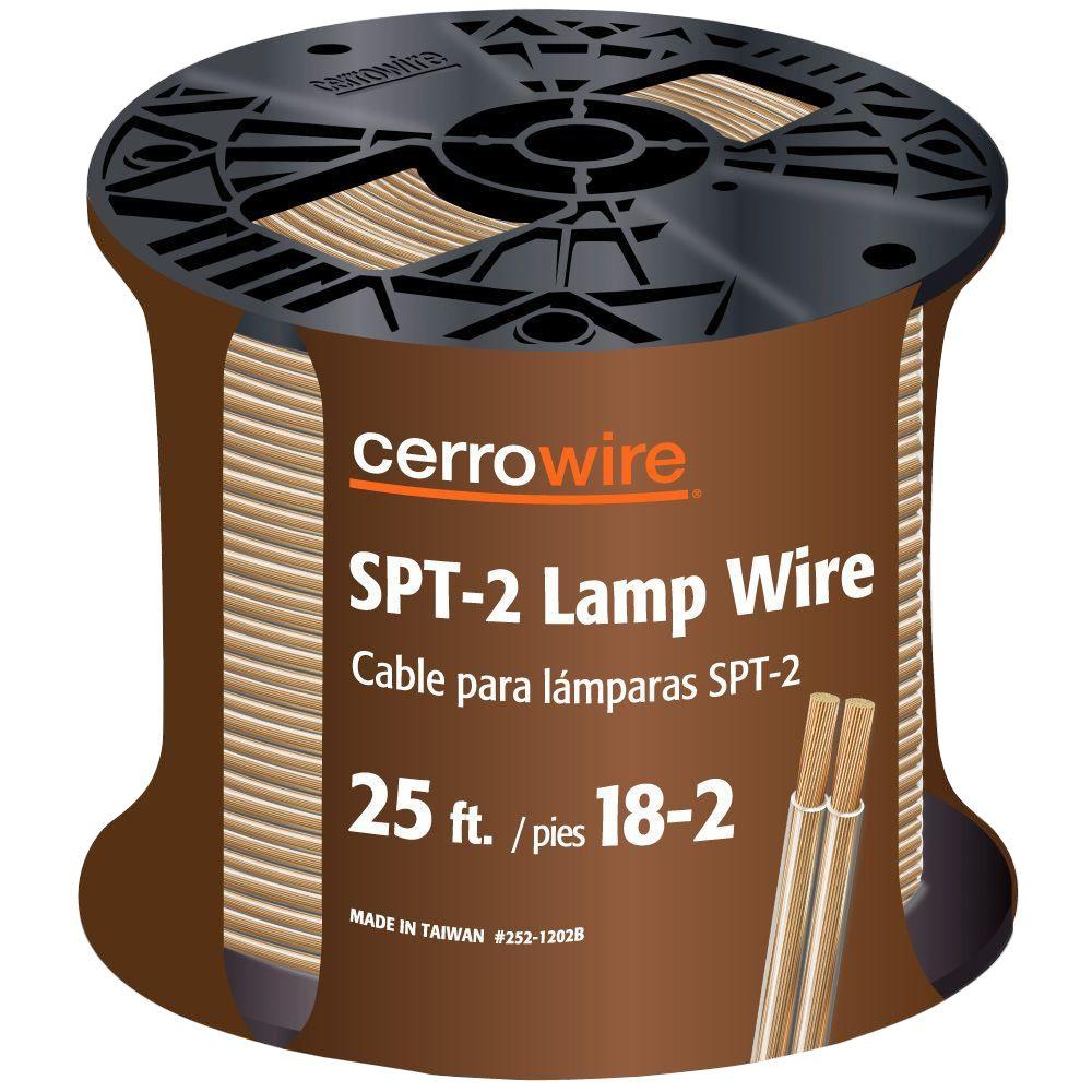 Cerrowire 25 ft. 18/2 Clear Stranded Lamp Cord2521012AR The Home Depot