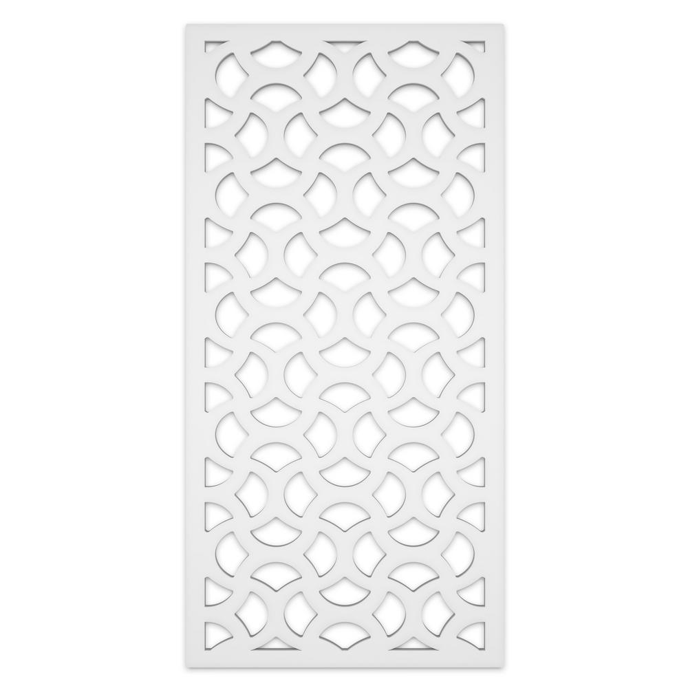 Trex Morocco 2 ft. x 4 ft. White Vinyl Decorative Screen Panel (Pack of ...