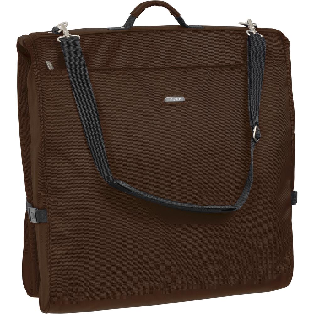 Wallybags 45 In Framed Garment Bag With Shoulder Strap And Multiple Wallybags 45 In Framed Garment Bag With Shoulder Strap And Multiple Accessory Pockets Brown 1910 The Home Depot