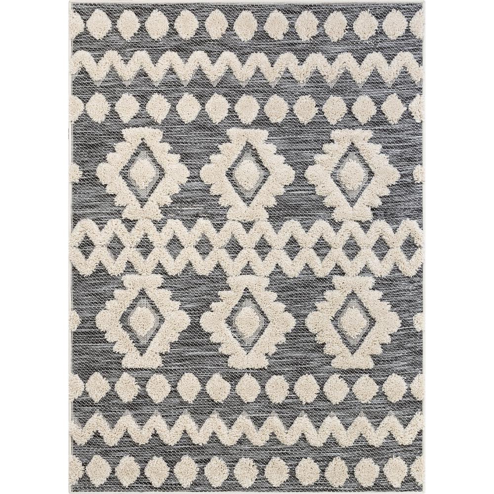 Well Woven Bellagio Chiara Tribal Moroccan Grey 3'11" x 5'3" High-Low Flat-Weave Accent Area Rug