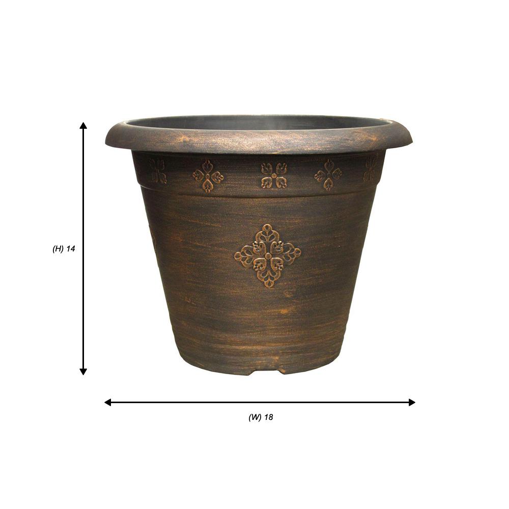 Copper 1729/32" Medley Plastic Planter Garden Flower Planting Pot