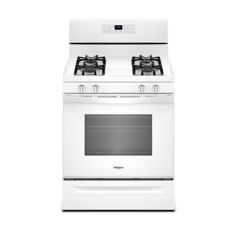 Whirlpool 5 0 Cu Ft Freestanding Gas Range With Adjustable Self