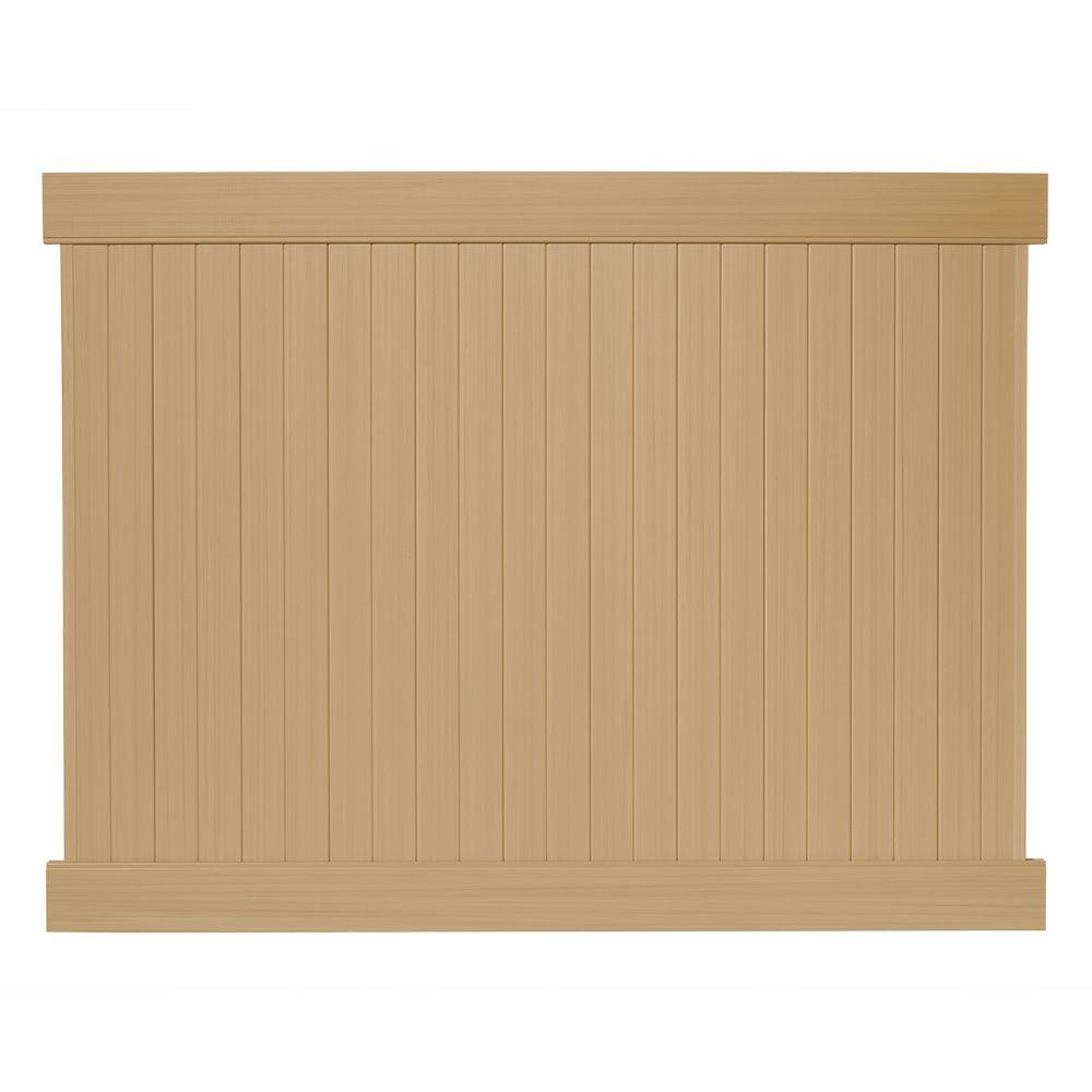 Veranda Linden Ft H X Ft W Cypress Vinyl Privacy Fence Panel Kit The Home Depot