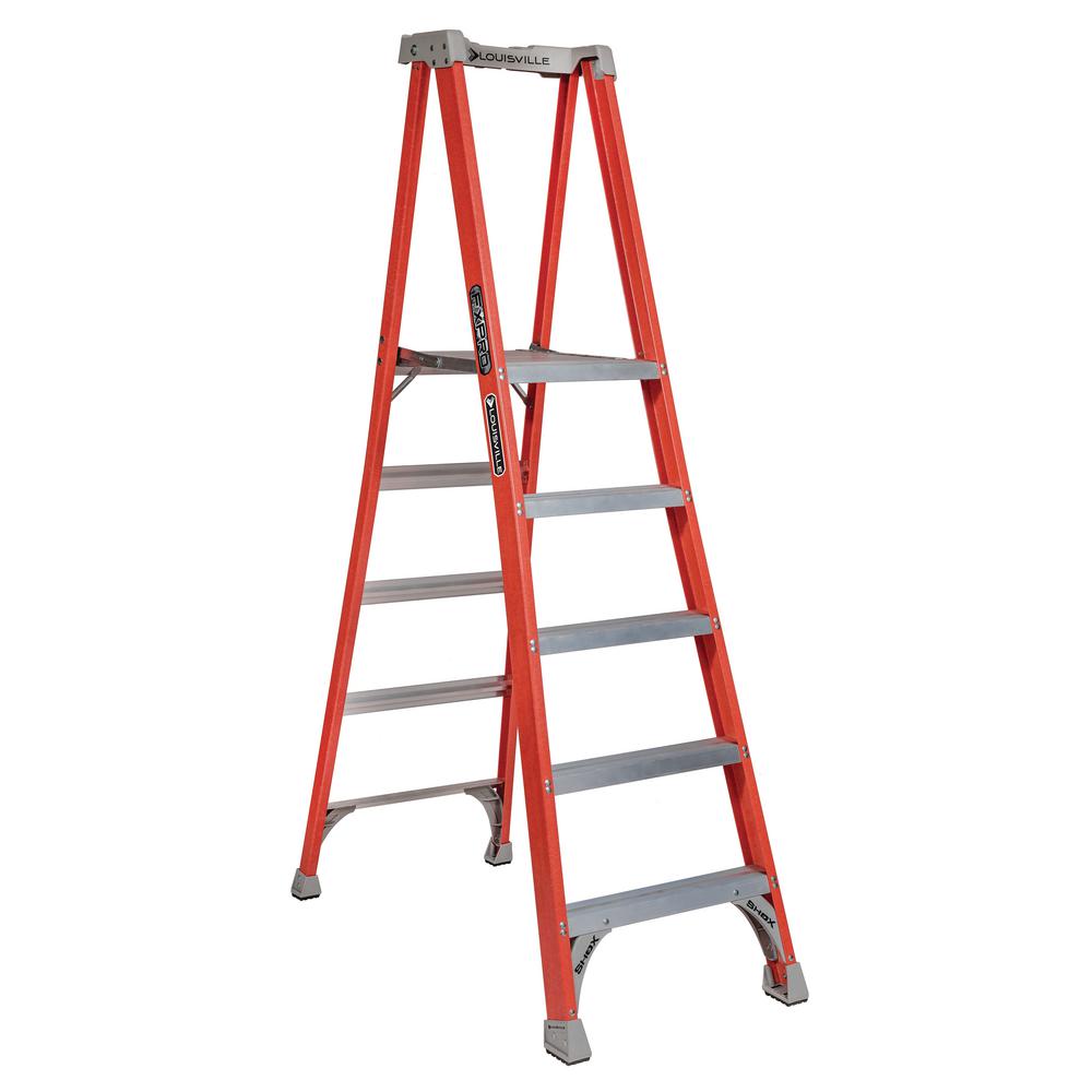 Louisville Ladder 5 Ft. Fiberglass Pinnacle Platform Ladder With 300 