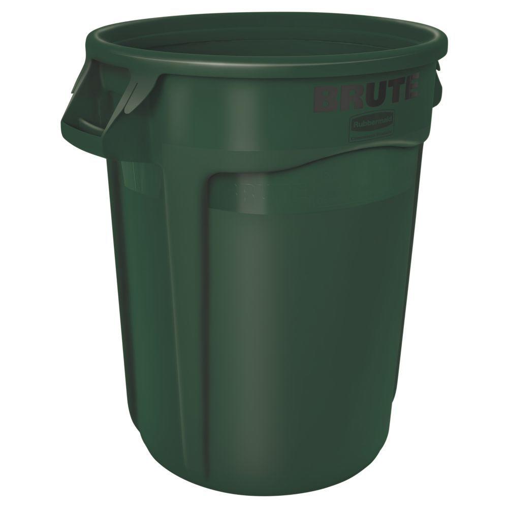 Rubbermaid Commercial Round Brute Container Plastic 32 gal Dark Green 2632DGR