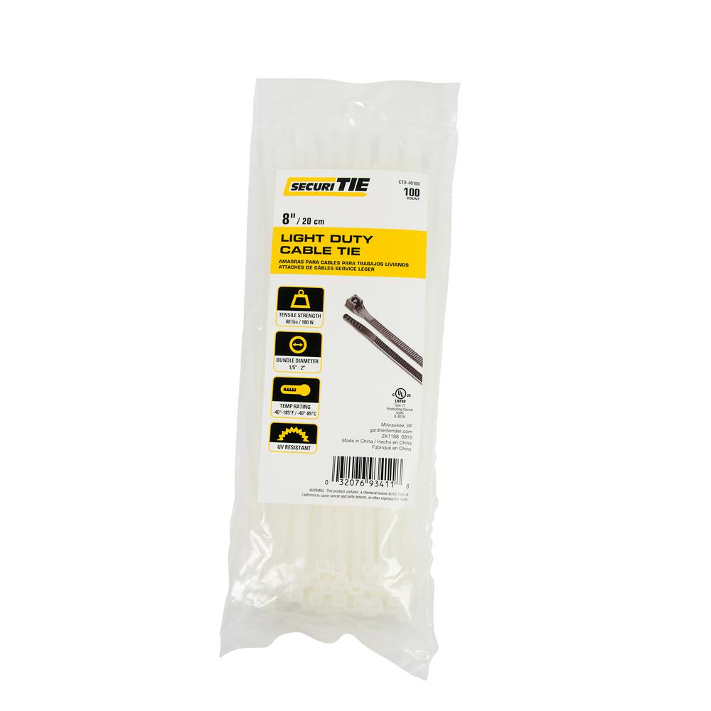 Commercial Electric 8 in. Cable Tie - Natural (1000-Pack)-GT-200ST ...