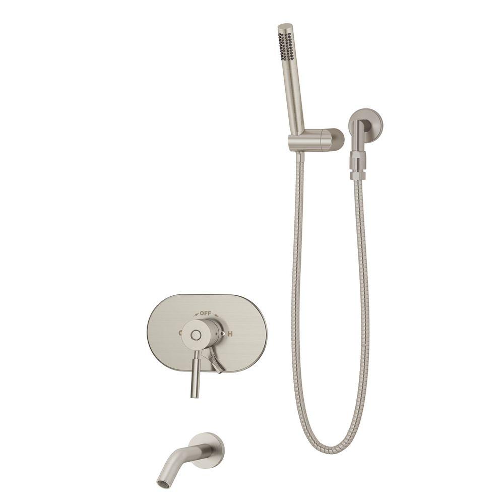 Symmons Sereno SingleHandle 1Spray Tub and Shower Faucet with Hand Shower in Satin Nickel