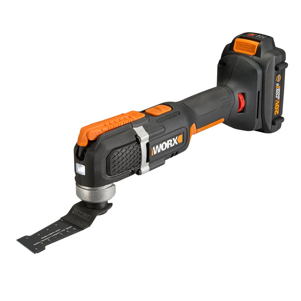 Worx POWER SHARE 20-Volt Cordless Oscillating Multi-Tool with Universal Fit System and 35 Accessories