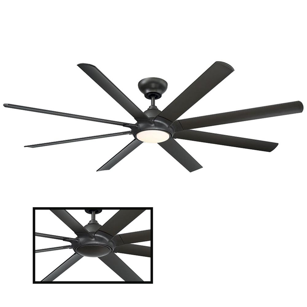 Hydra 80 In Led Indoor Outdoor Bronze 8 Blade Smart Ceiling Fan With 3000k Light Kit And Wall Control