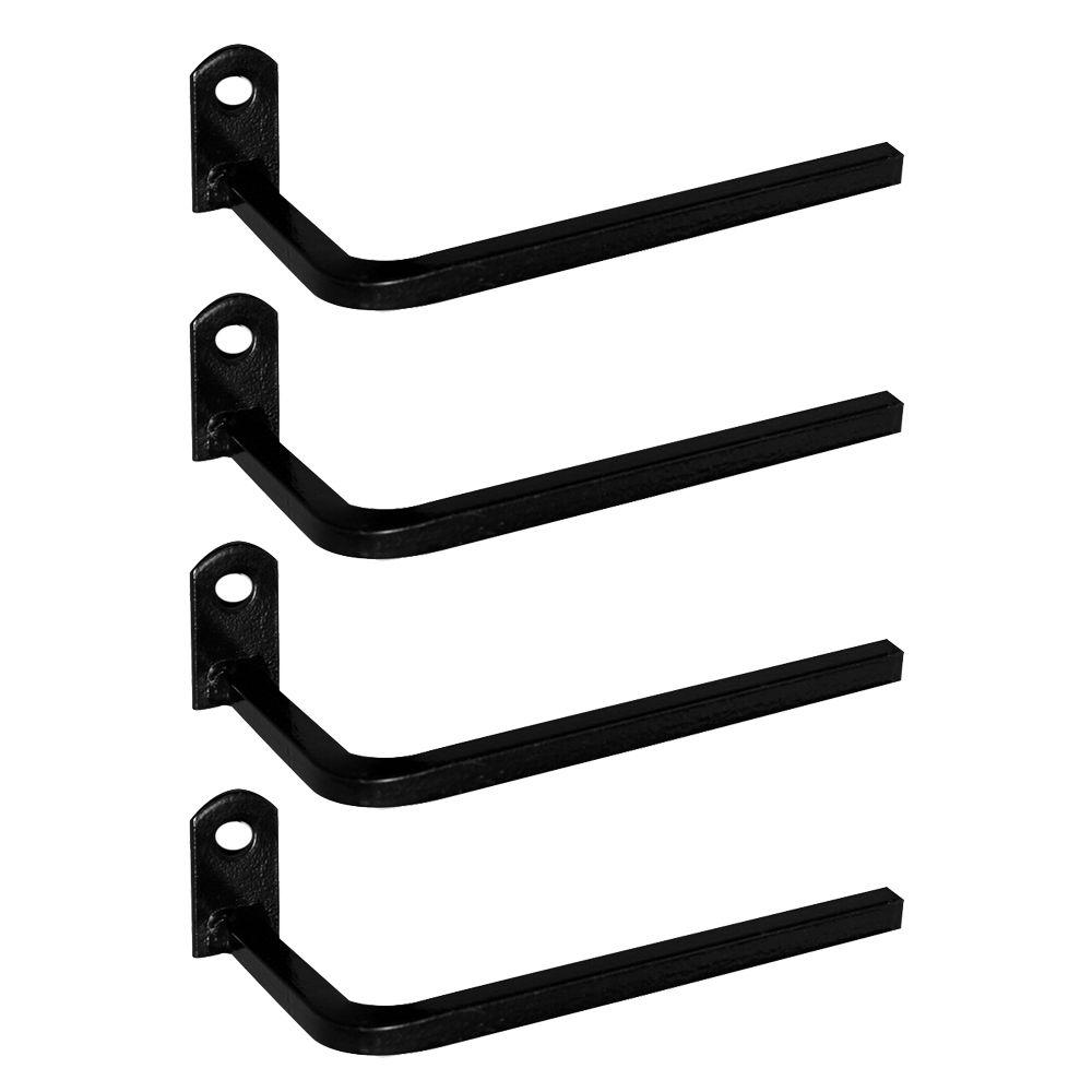 Photo 1 of 3 in. Black Projection Brackets with Screws (4-Pack)