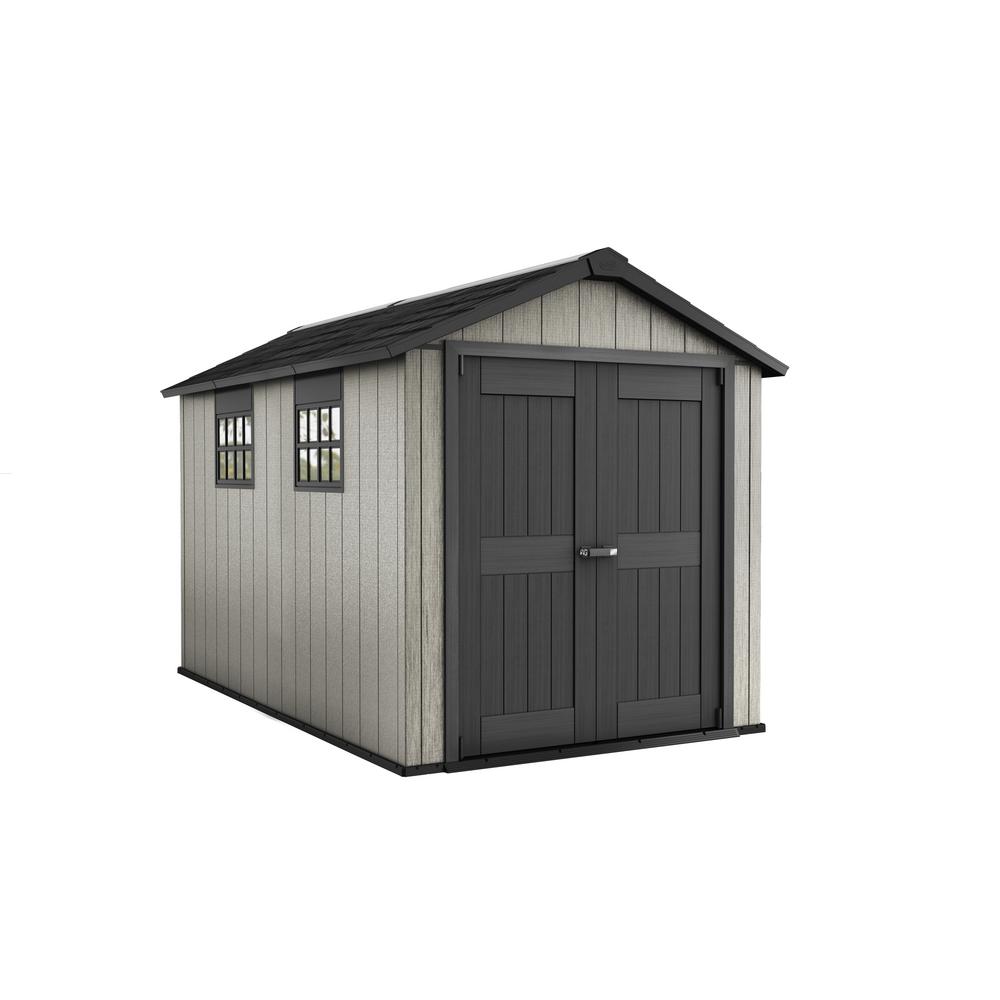 UPC 731161043598 product image for Keter Oakland 7.5 ft. x 11 ft. Plastic Outdoor Storage Shed, Grays | upcitemdb.com