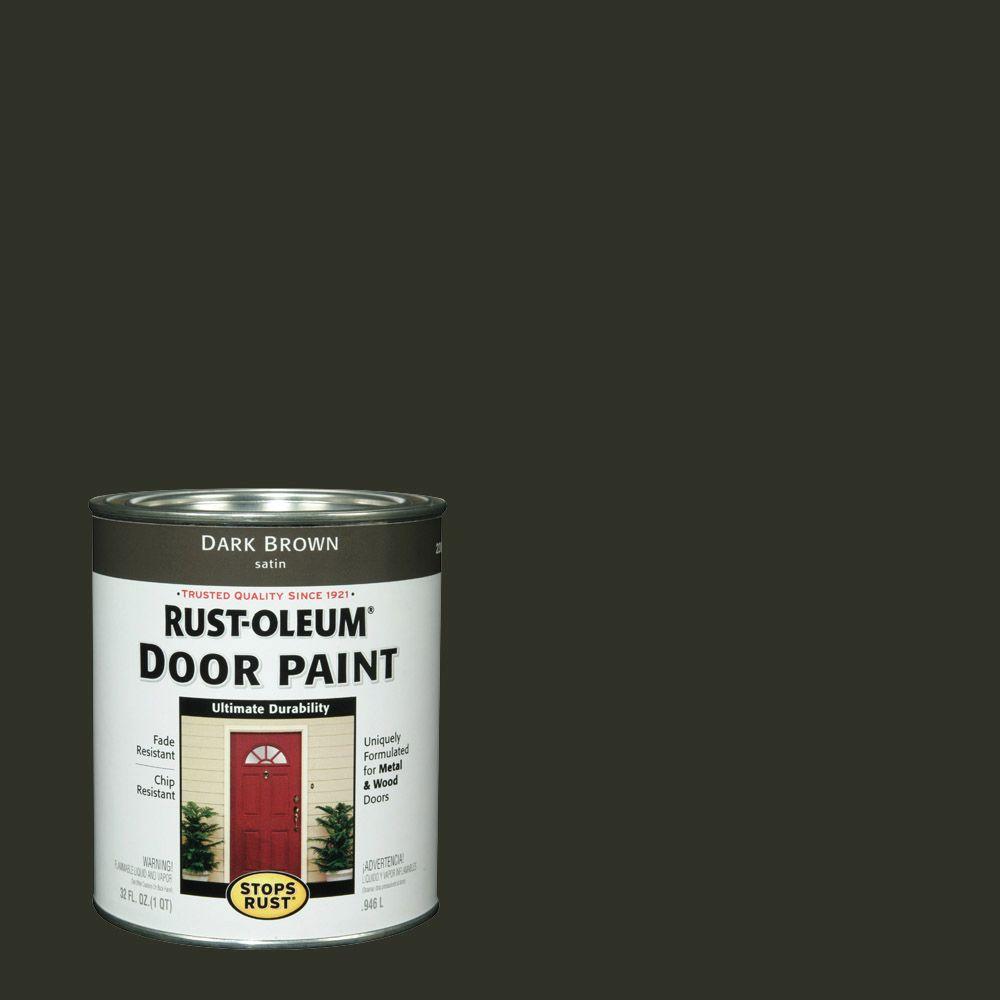 Rust Oleum Stops Rust 1 Qt Protective Enamel Satin Chestnut Brown Interior Exterior Paint 2 Pack 7774502 The Home Depot
