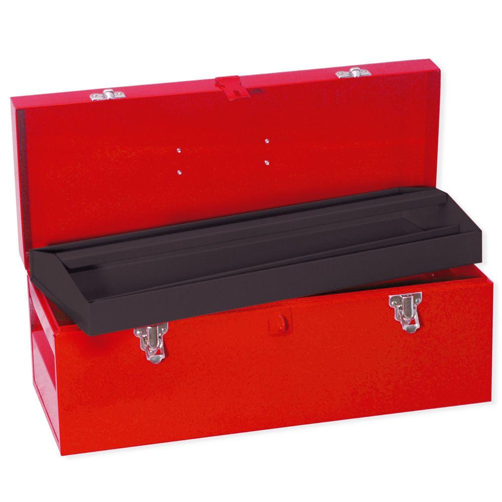 Urrea Industrial 20 In Metal Tool Box With Plastic Handle And Metallic Tray
