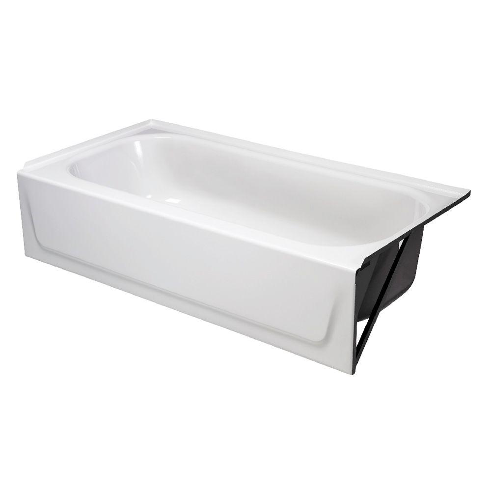 Bootz Industries Aloha 60 In Right Drain Rectangular Alcove Soaking Bathtub In White