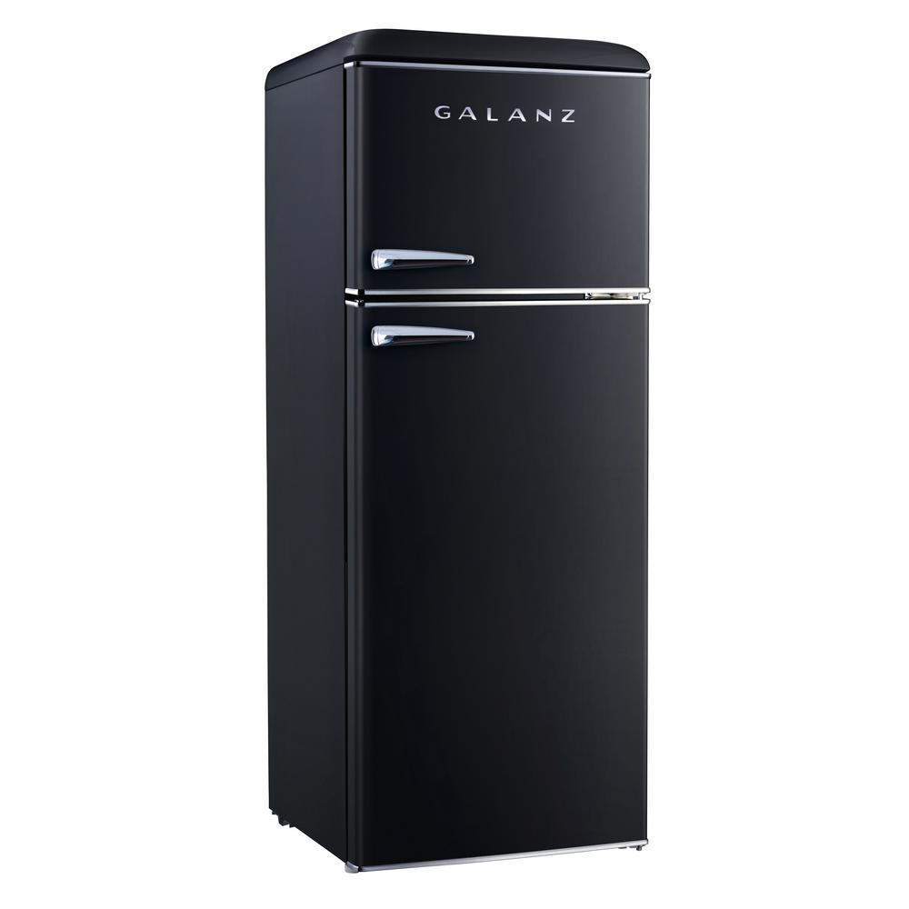 7.6 cu.ft. Retro Mini Refrigerator with Dual Door and True Freezer in Black