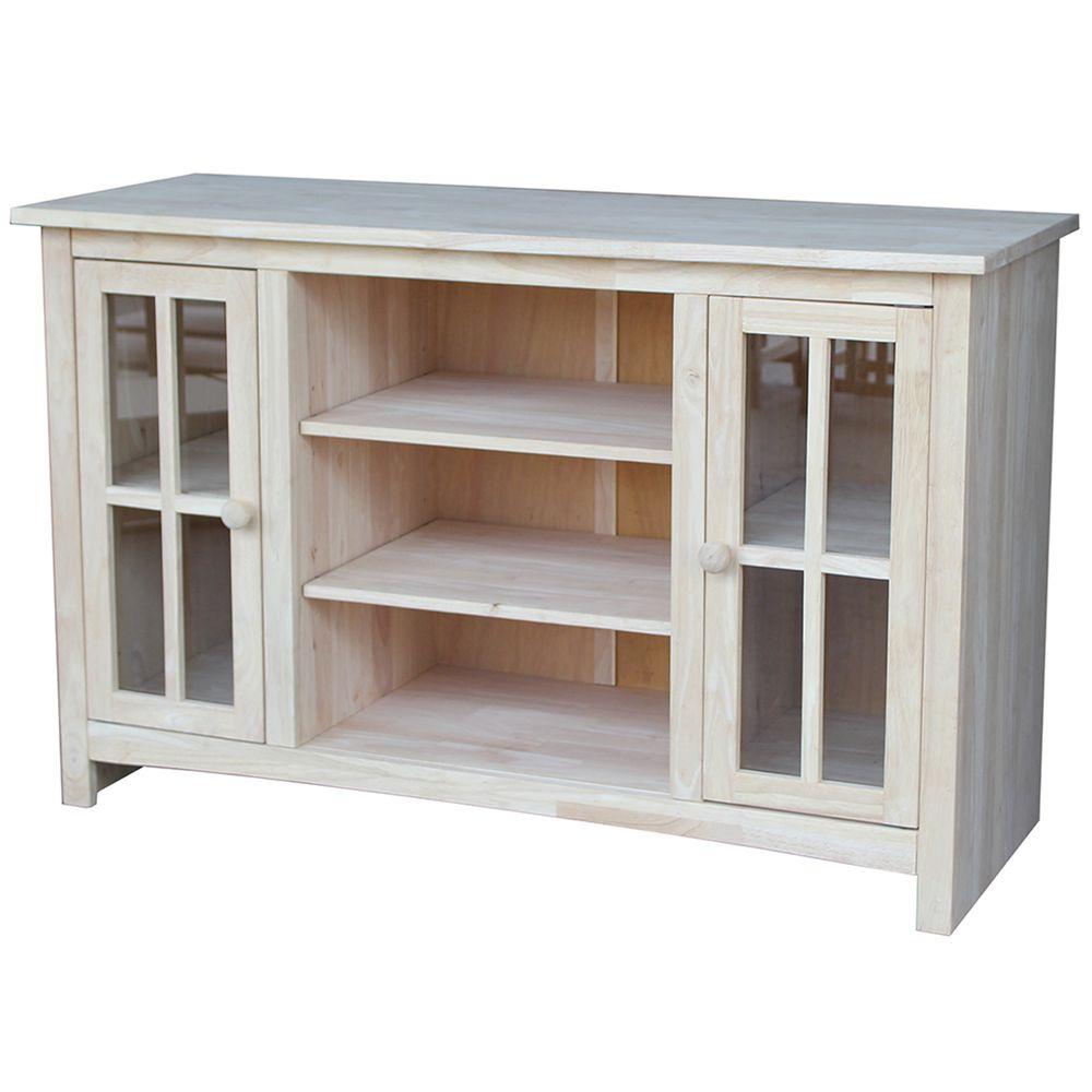 Wood Unfinished Furniture The Home Depot Unfinished Storage Entertainment Center