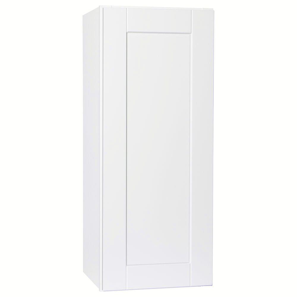 Shaker Assembled 15x36x12 in. Wall Kitchen Cabinet in Satin White