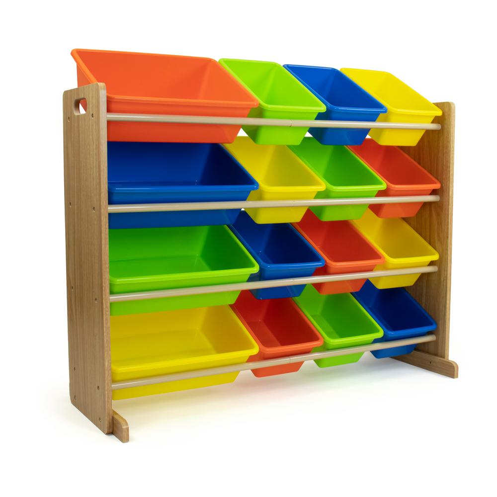 toy rack with bins