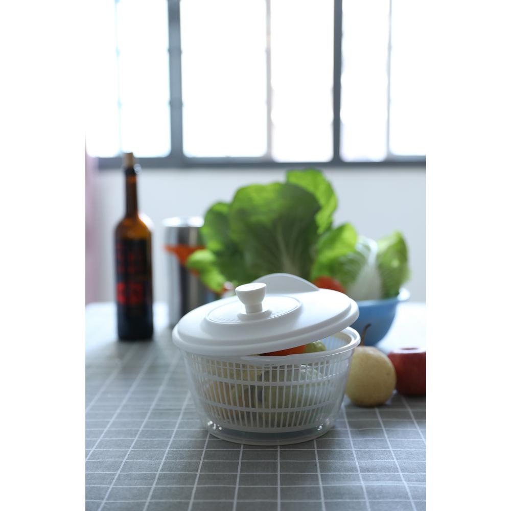 Basicwise Clear Salad Spinner Vegetable Washer And Dryer With Basicwise Clear Salad Spinner