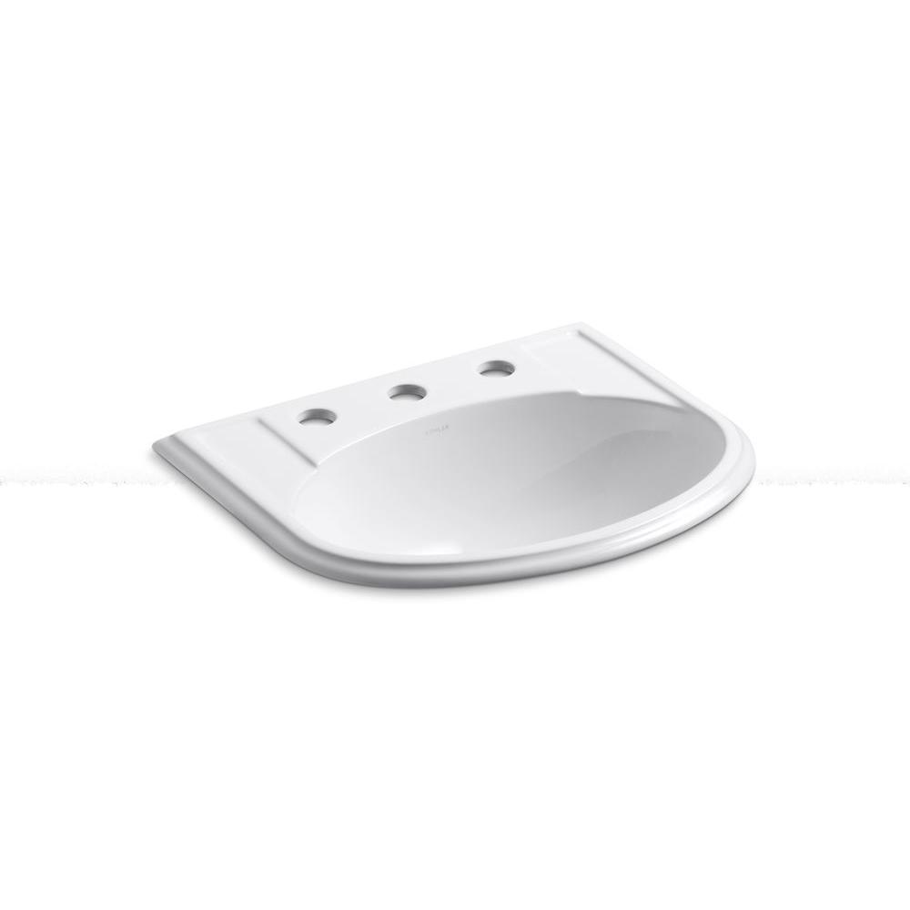 KOHLER Devonshire Drop-In Vitreous China Bathroom Sink in White with ...