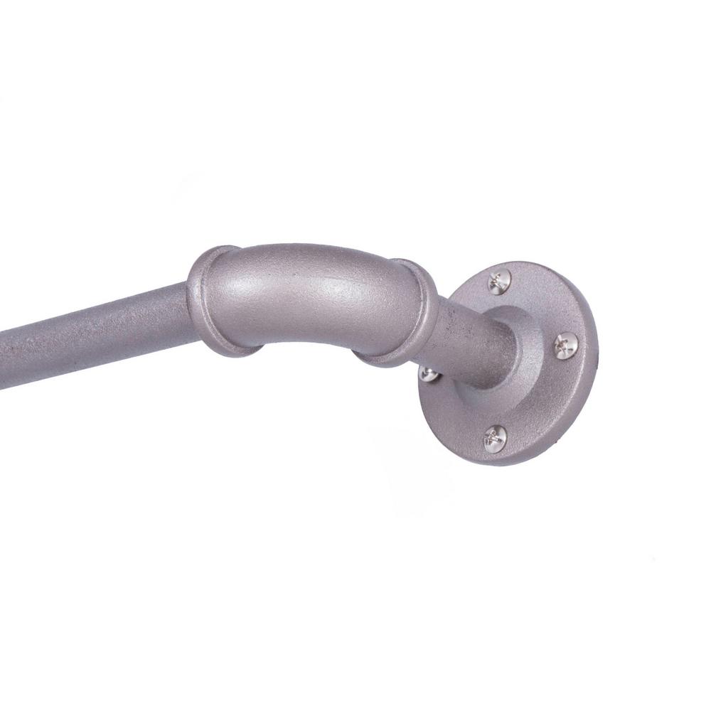 Polished Pewter Curtain Rods Window Treatments The Home Depot