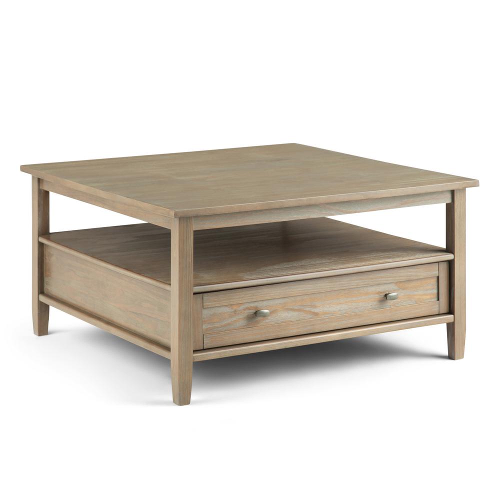 walnut effect light gray coffee table