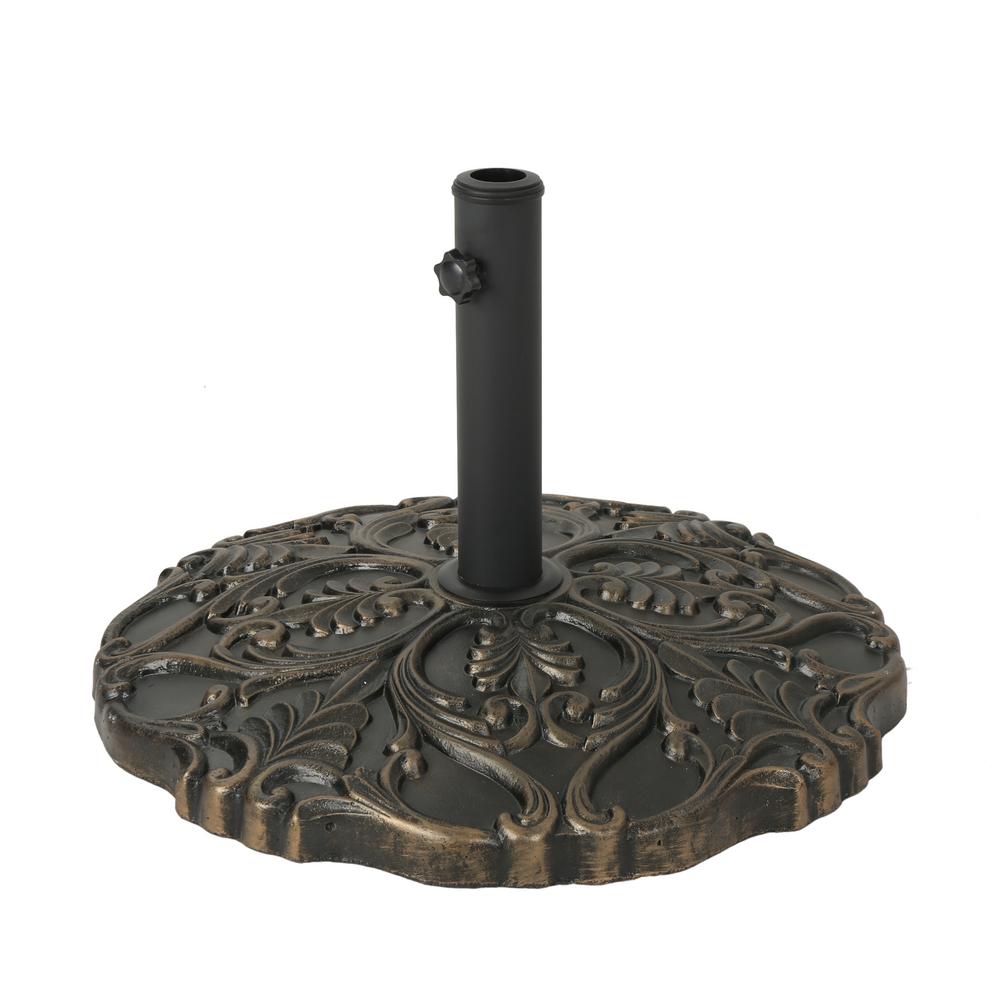Noble House Calvin 62.79 lbs. Concrete Patio Umbrella Base in Hammered