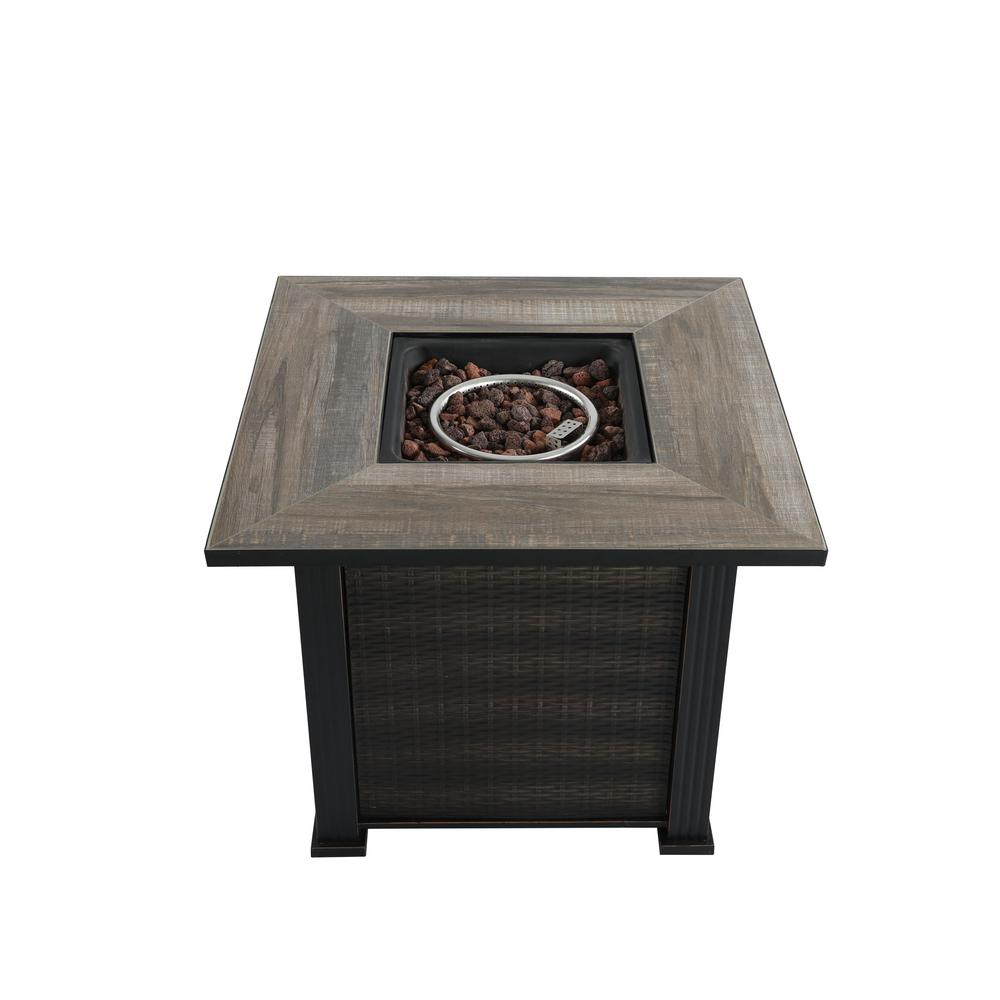 Nuu Garden Cronus 30 In X 24 2 Rattan Propane Gas Fire Pit Rattan Propane Gas Fire Pit In Ash Brown