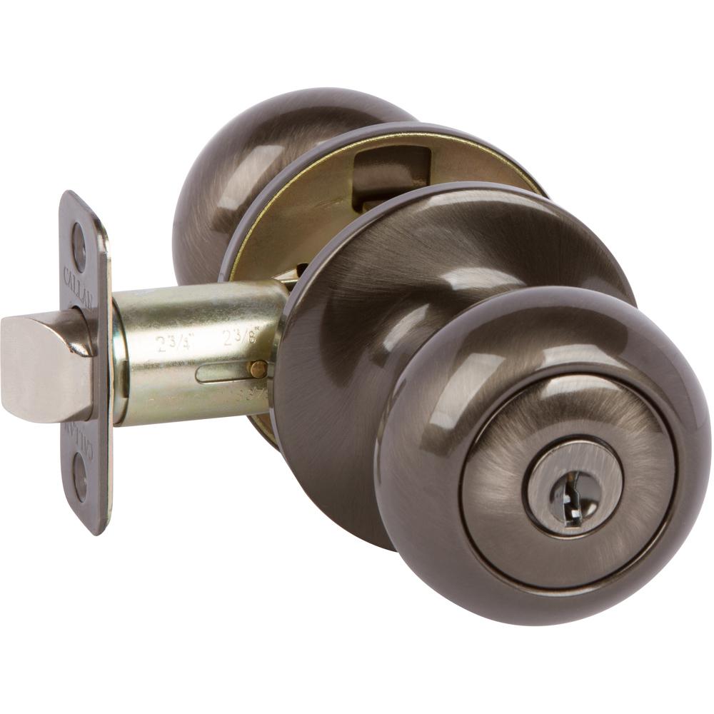 Callan - Nickel - Door Hardware - Hardware - The Home Depot Saxon Antique Nickel Keyed Entry Door Knob - Callan - Nickel - Door Hardware - Hardware - The Home Depot