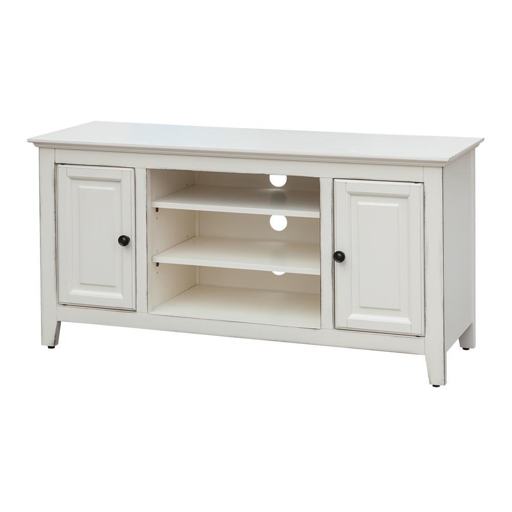 Agh Deco Cooper Antique White Tv Stand Bitv001aw The Home Depot