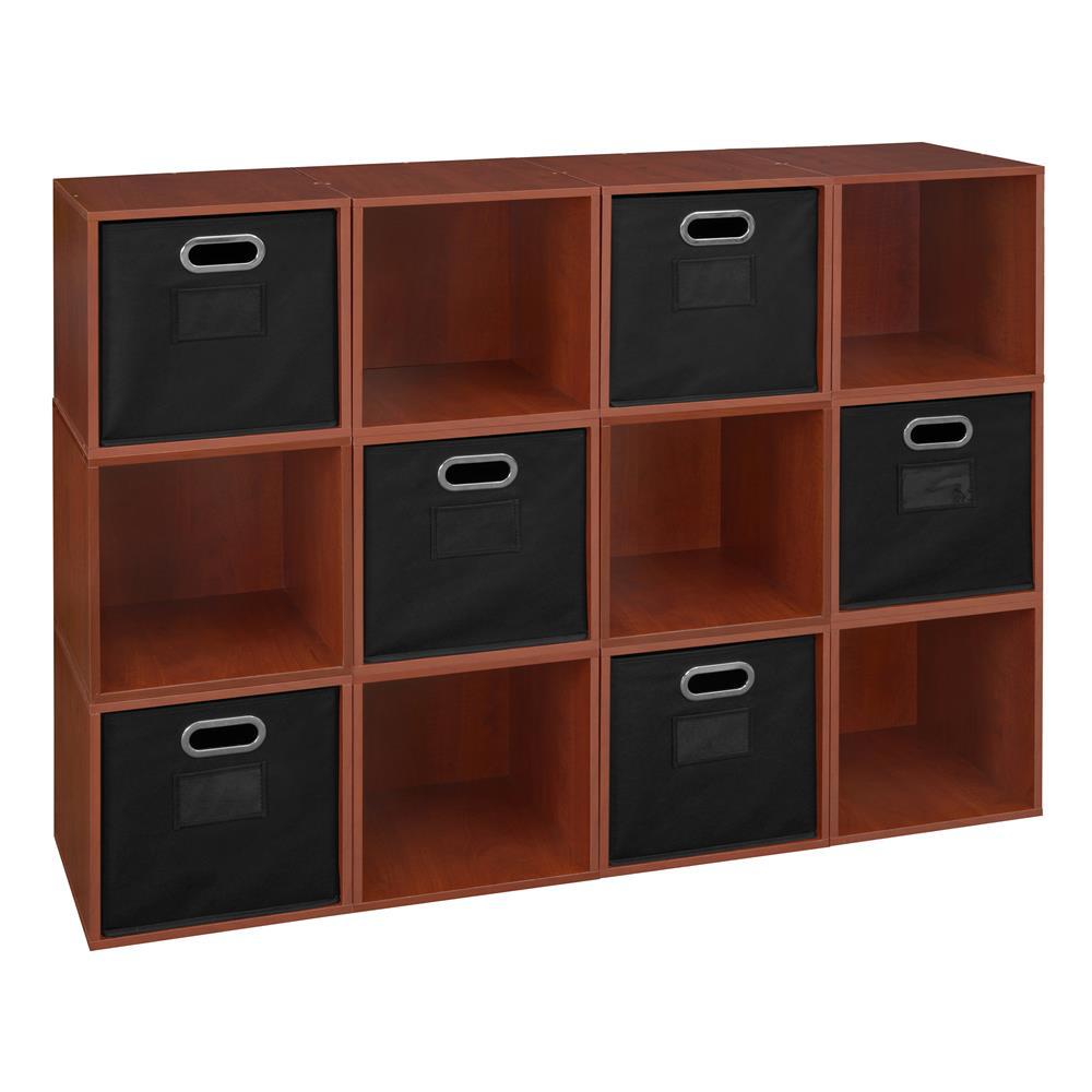 Regency 39 in. H x 52 in. W x 13 in. D Cherry Wood 18-Cube Storage ...