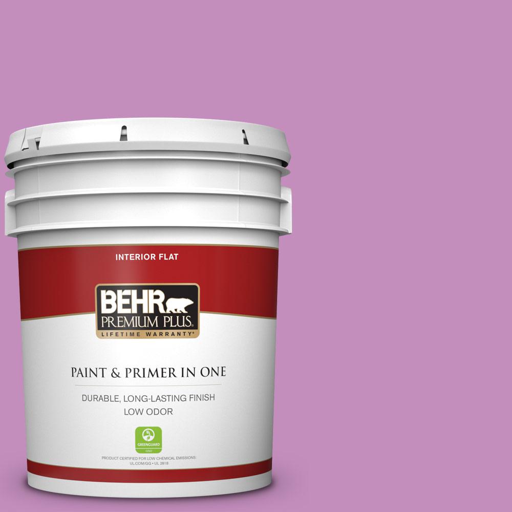 Behr Premium Plus 5 Gal 670b Pretty Petunia Flat Low Odor Interior Paint And Primer In One