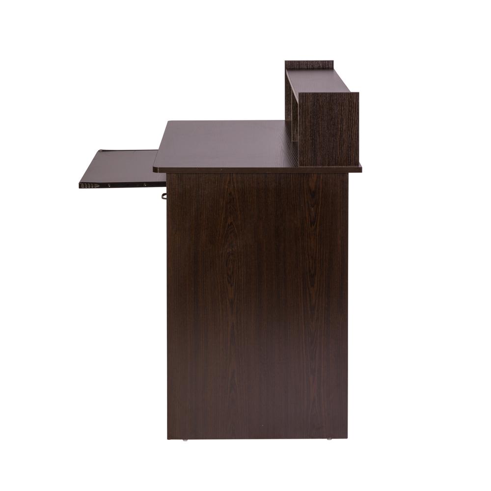 Onespace Essential Espresso Computer Desk With Pull Out Keyboard