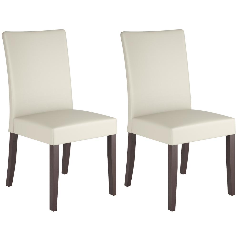Corliving Atwood Cream Leatherette Dining Chairs Set Of 2 Drc 885 Corliving Atwood Cream Leatherette Dining Chairs Set Of 2