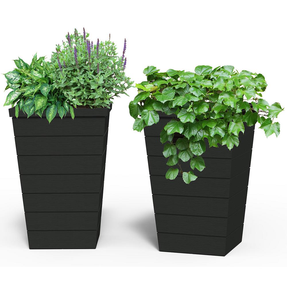 Keter Tapper Anthracite Resin Planter (2Pack)240804