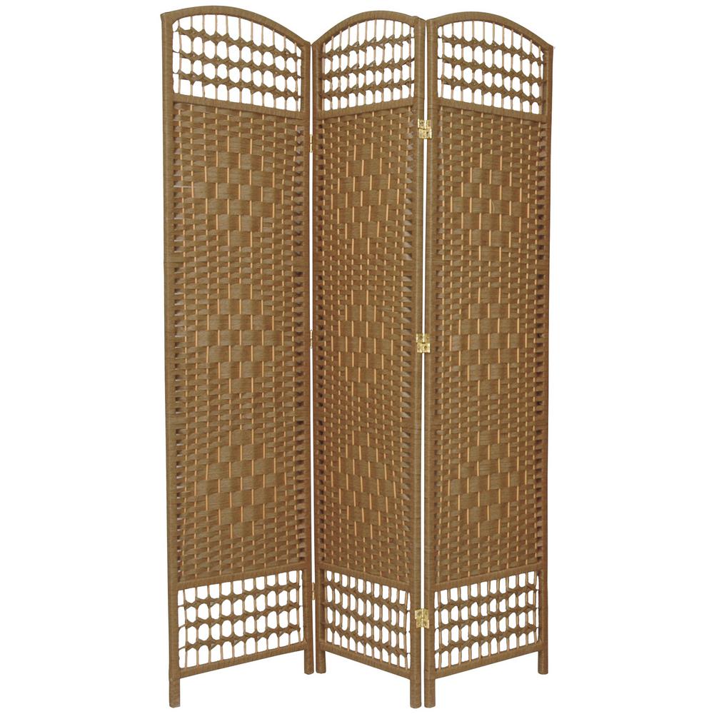 Oriental Furniture 6 ft. Natural 3Panel Room Divider FBDMNDNAT3P