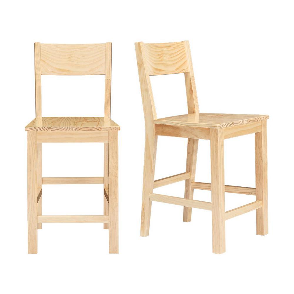 StyleWell Lincoln Unfinished Wood Counter Stool with Square Back (Set of 2) (20.32 in. W x 38.61 in. H) was $159.0 now $95.4 (40.0% off)